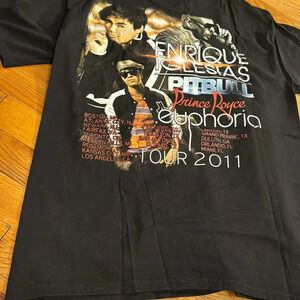 2011 Enrique Iglesias Euphoria Tour T-Shirt MED Black Cotton Short Sleeve